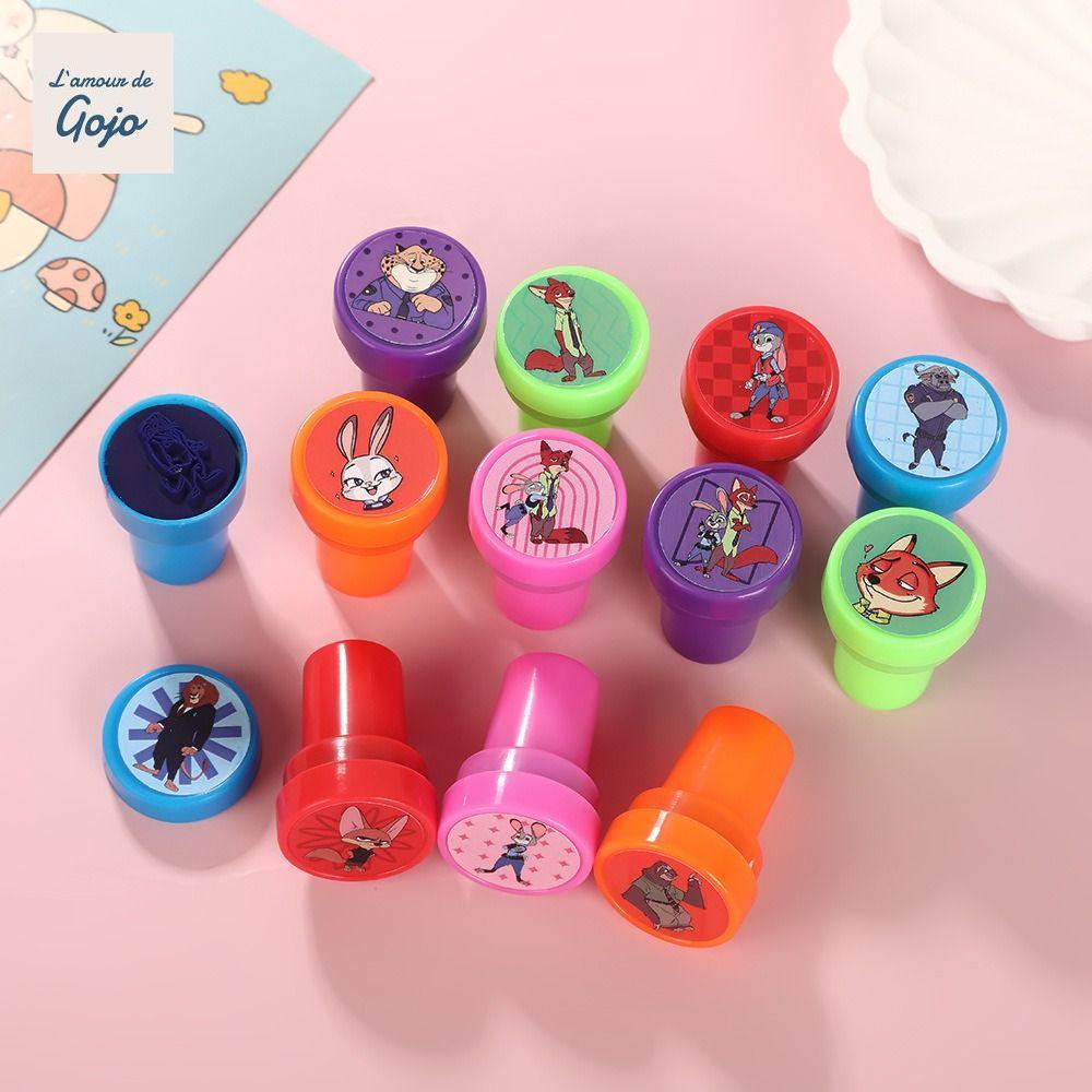 GOJO 12 CÁI Zoo-topia Judy Stamp, Nick Judy Stitch Con dấu giáo dục trẻ em, Khuyến khích vui nhộn Tự