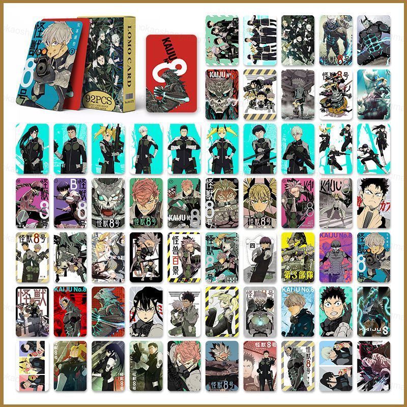 HK1 92 Cái / bộ Kaiju No 8 Miếng Dán Thẻ Ảnh Hai Mặt LOMO Thẻ Bưu Thiếp Đóng Hộp Bộ Sưu Tập Thẻ KH1