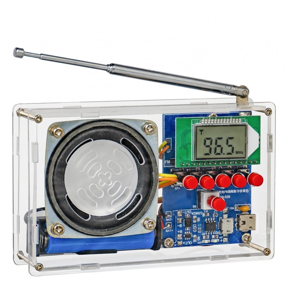 【TOYBOX】FM Digital Radio DIY Kit Rechargeable LCD Display Charging Circuit and Tutorials