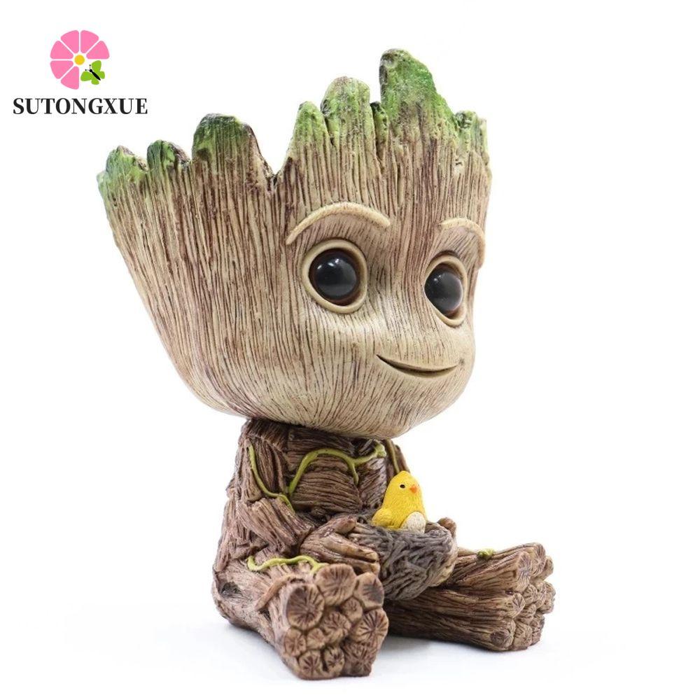 SUTONGXUE Cây Người Groot Mô Hình Ngồi Hình Đồ Chơi Mini Groot Hình Đồ Chơi Avengers Marvel Mô Hình 