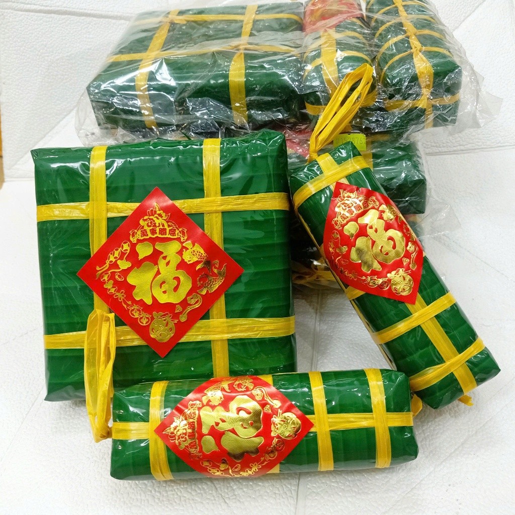 Set Mô Hình 1 Bánh Chưng 2 Bánh Tét Size Lớn Bằng Mút Xốp Decor Tết - Phụ kiện Nhà Cửa Decor Tết