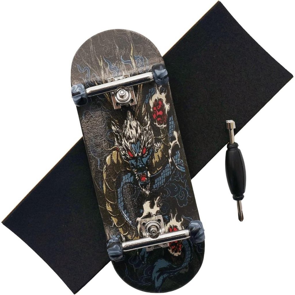 Pro Fingerboard 34mm Ván Gỗ Chuyên Nghiệp Ngón Tay Ván Trượt Xe Tải CNC Xoay Bánh Xe (Rồng) CEJL