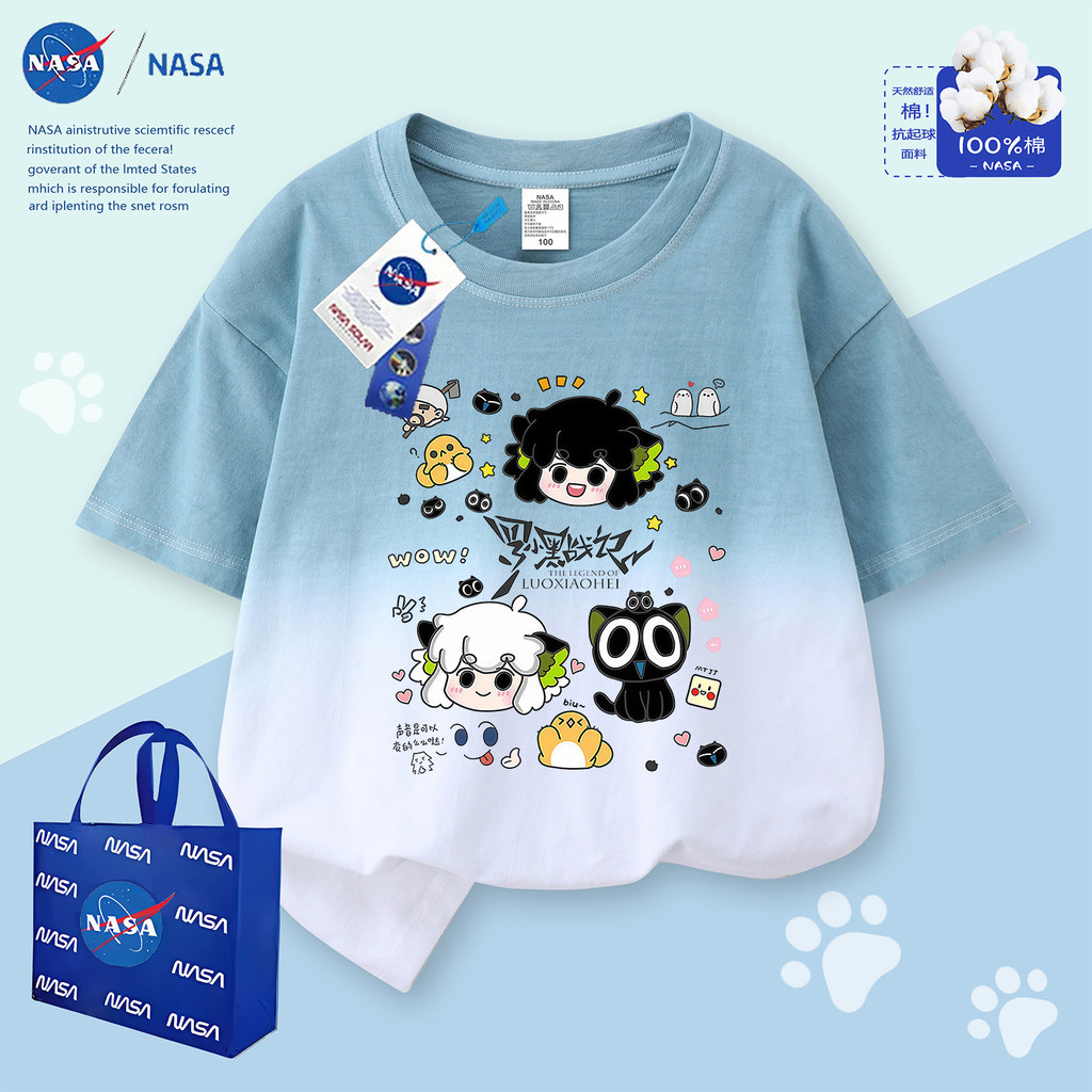 Áo nửa tay cotton nguyên chất cổ tròn NASA carto NASA