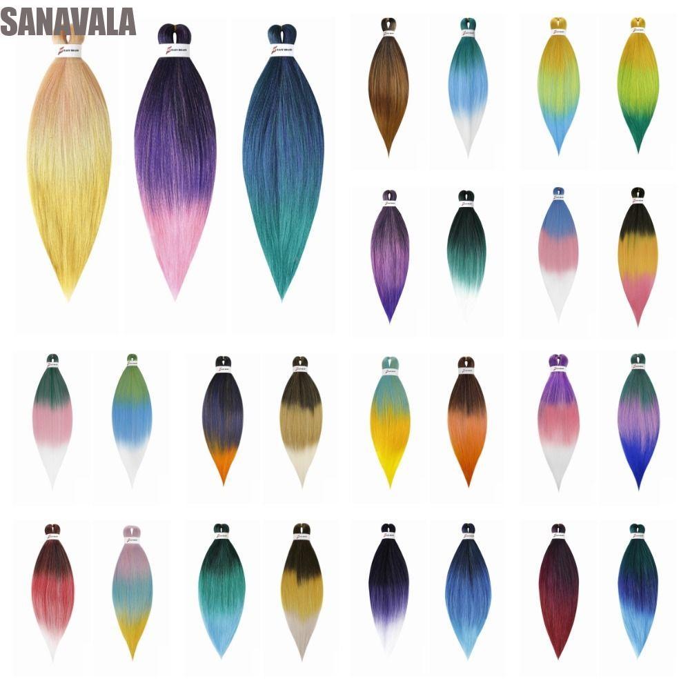 SANAVALA Jumbo Braid Hair, Corlorful DIY Ombre Braiding Hair, 26Inch Hairstyle Tổng hợp Jumbo Hair E