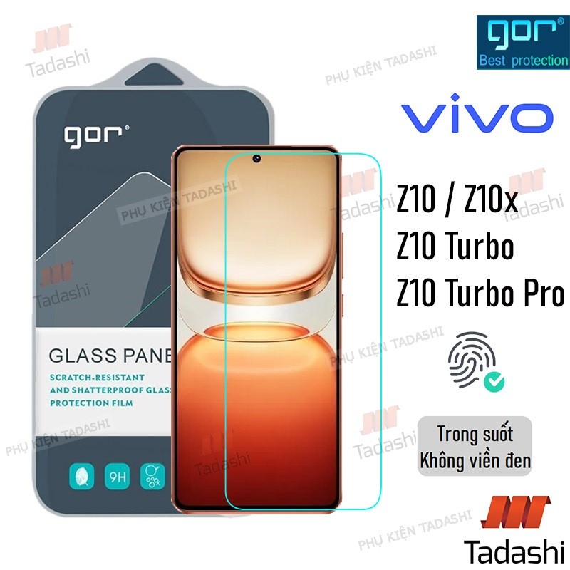Kính Cường Lực Trong Suốt Vivo iQOO Z10/ Z10x, iQOO Z10 Turbo/ Z10 Turbo Pro Vuốt Mượt 9H/ Vát 2.5D 