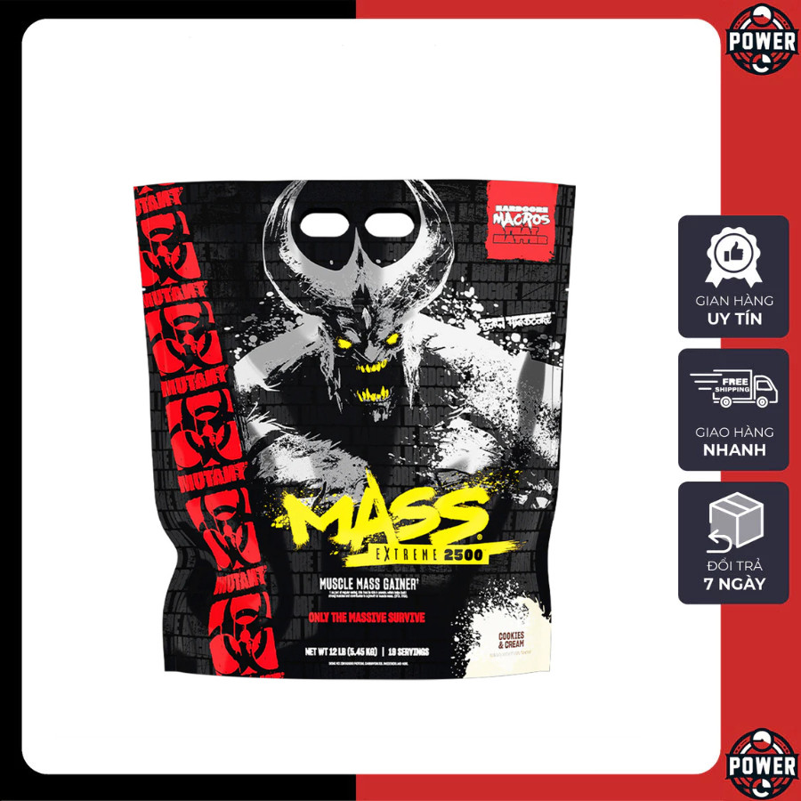 [FreeShip] Mutant Mass Extreme 2500 muscle mass - thực phẩm chức năng hỗ trợ tăng cơ