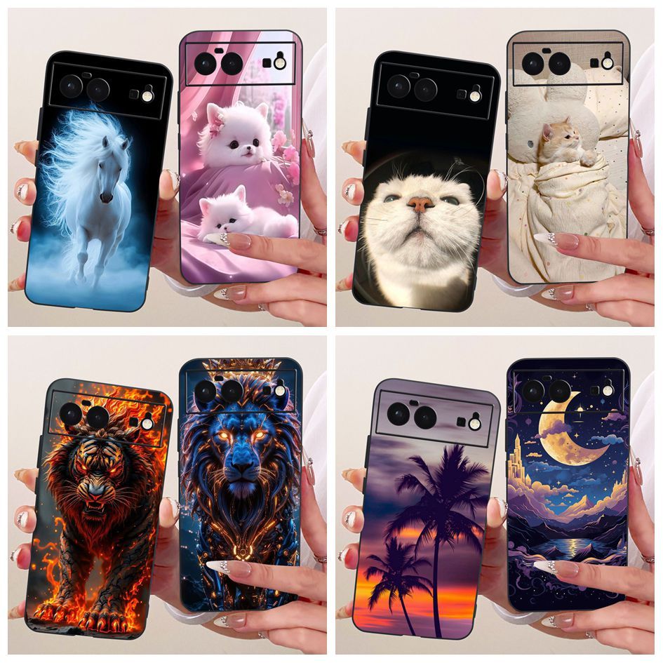 Ốp Lưng Thoáng Mát Cho Google Pixel 6 GB7N6 G9S9B16 / Pixel 6 Pro G8VOU Vỏ Hoạt Hình Mèo Rồng Mềm Si