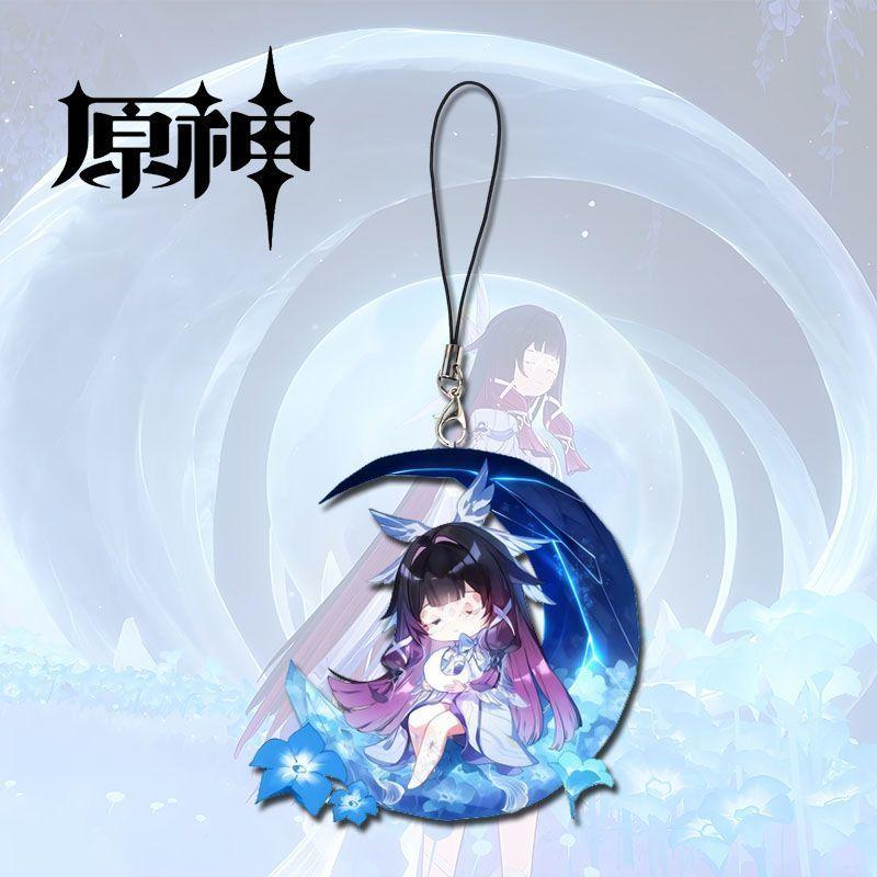 Genshin Impact Child of the Moon Damselette Columbina Phone Chain Metal Acrylic Cellphone Chain Phon