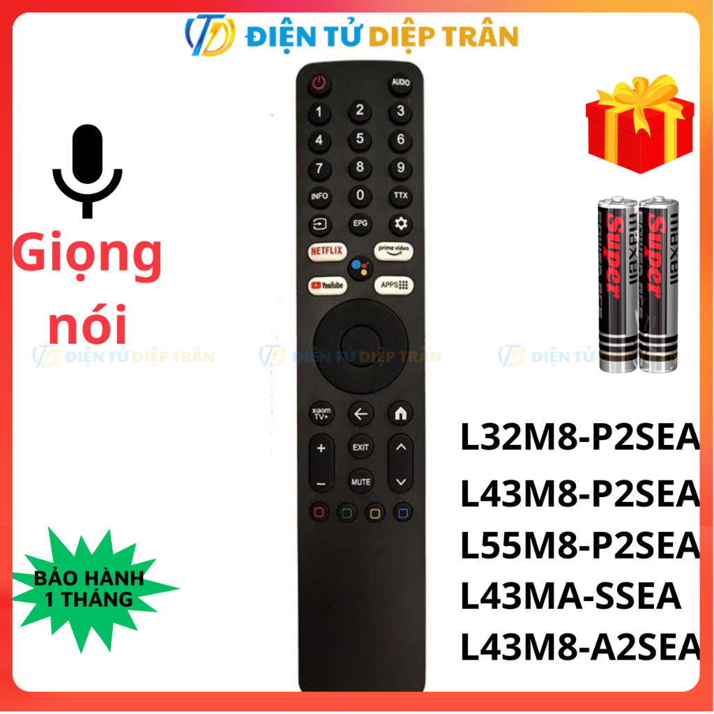 Remote điều khiển tivi Xiaomin Mã 01, giọng nói, điều khiển TV Xiaomin L32M8 - Tặngpin -ĐT Diệp Trân