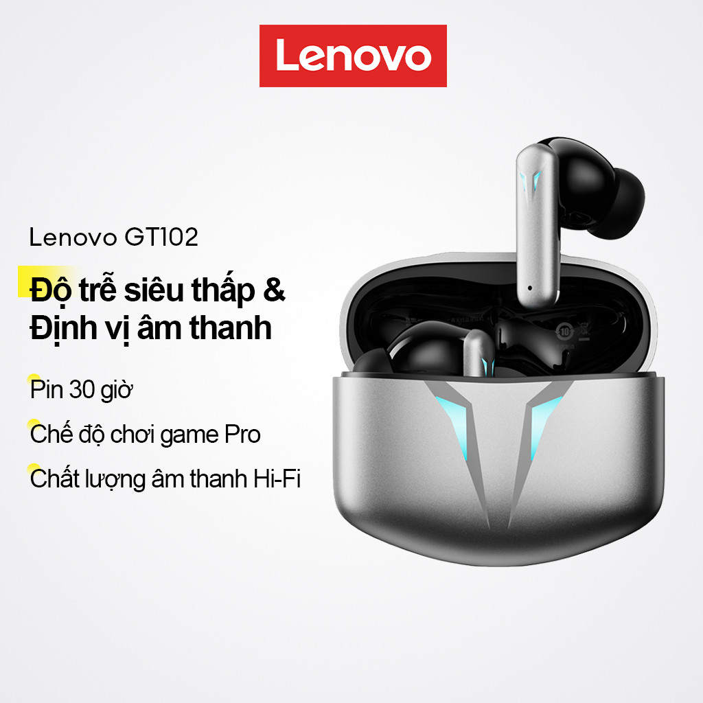 Tai nghe Bluetooth Lenovo GT102 và Tai nghe chơi game không dây với độ trễ thấp 0,05s và định vị âm thanh cộng với pin 30H | BigBuy360 - bigbuy360.vn