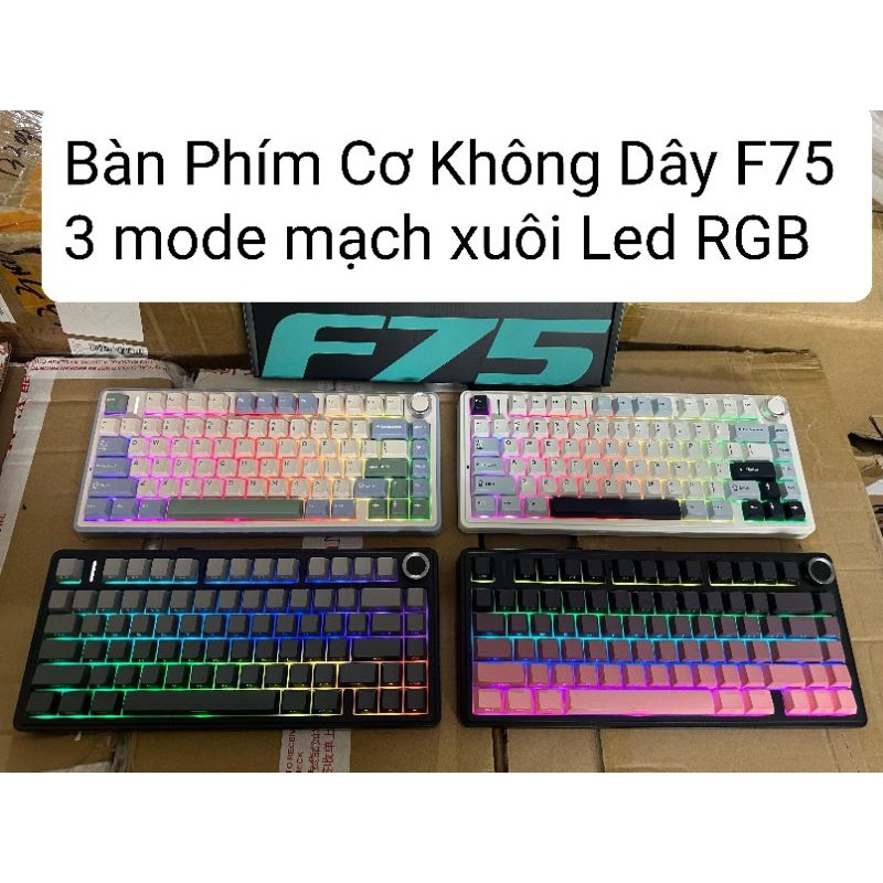 Bàn phím cơ không dây Aula F75 /  F75Max /  S75PRO / F87  3 mode / Mạch xuôi / Full Foam / Đã mod sẵn dùng được ngay | BigBuy360 - bigbuy360.vn