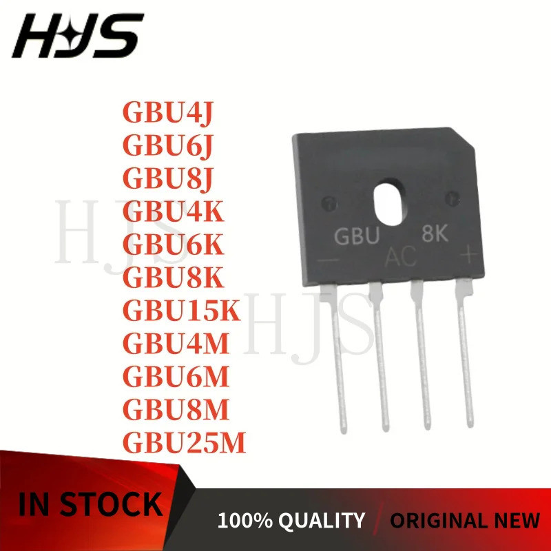 5 CÁI GBU4J GBU4K GBU4M GBU6J GBU6K GBU6M GBU8J GBU8K GBU8M GBU15K GBU25M Ngăn xếp cầu chỉnh lưu xuy