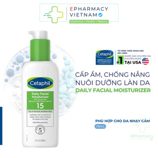 Kem Dưỡng Ẩm CETAPHIL Daily Facial Moisturize SPF15+ Chống Nắng, Bảo Vệ Da Tối Ưu 118ml
