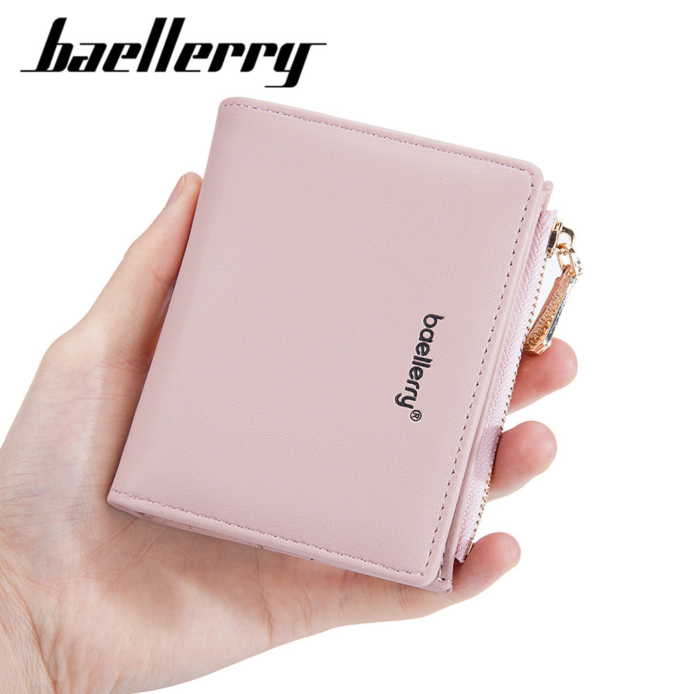 Premium In-Stock#Baellerry New Women's Short Wallet Simple Zipper Buckle Coin Purse Fashion Card Hol