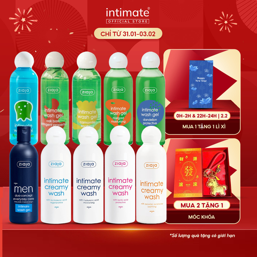 Dung Dịch Vệ Sinh Phụ Nữ Intimate ZIAJA Xuất Xứ Ba Lan Giúp Dưỡng Ẩm, Khử Mùi, Se Khít Dung Tích 200