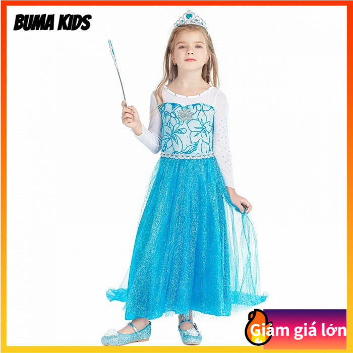 BUMA KIDS🔥Quần áo trẻ em Váy công chúa Váy dài tay Elsa