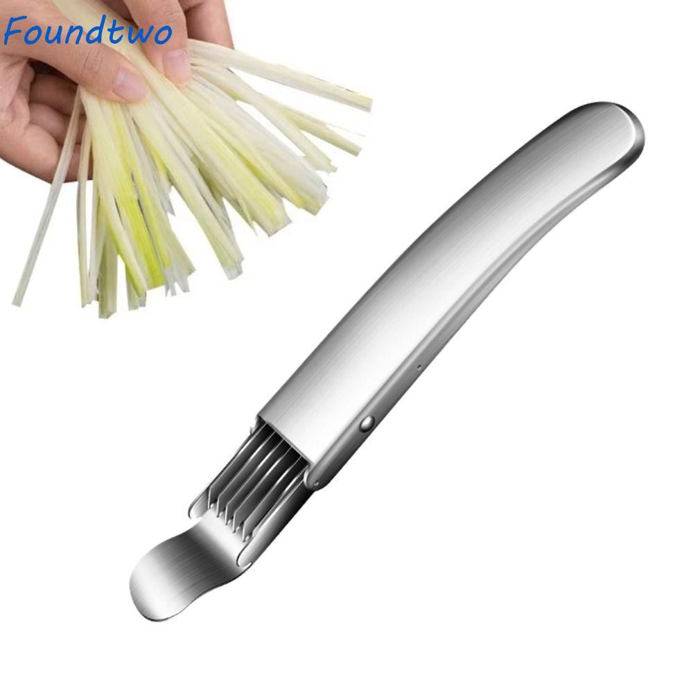 Máy cắt hành lá cây FOUNDTWO, Tay cầm chống trượt Máy thái hành đa chức năng, Dụng cụ cắt trái cây b