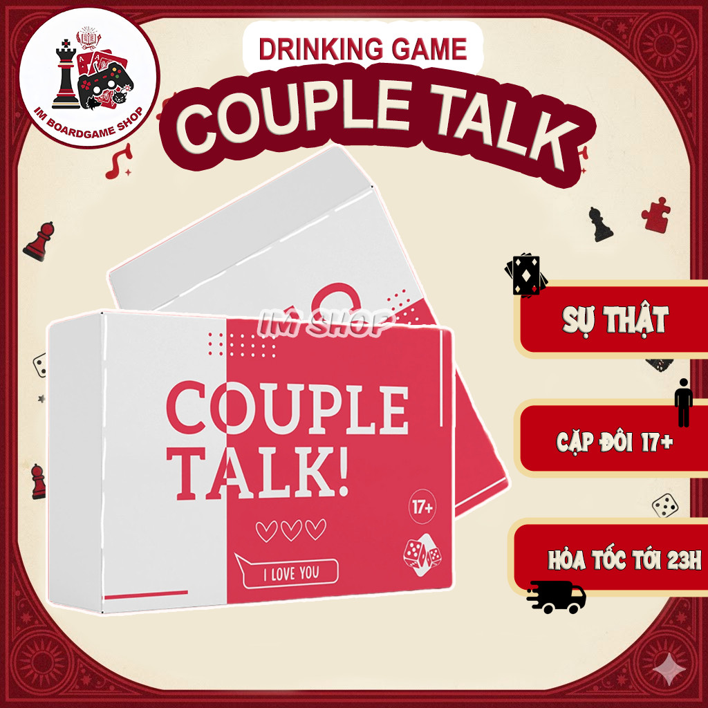 [SIÊU SALE 4.4] Bộ bài Couple Talk 55 lá - Drinking Game Hỏi Đáp Sự Thật dành cho đôi lứa Couple