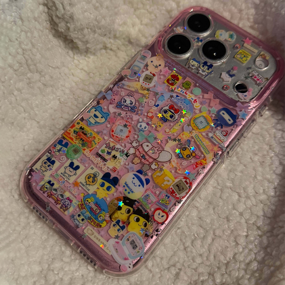Dành Cho Iphone 17 Pro Max Iphone Case Hàn Quốc Girly Pink Tamagotchi Sparkling Case Iphone 14 Pro M