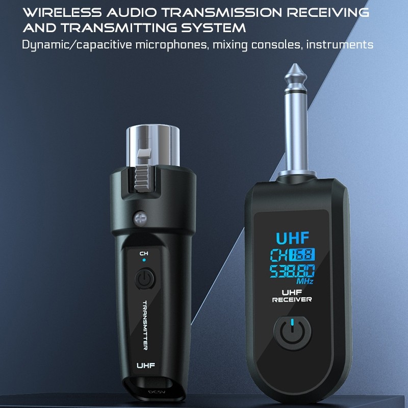UHF Bộ Thu Phát Tín Hiệu Âm Thanh Không Dây Có Thể Sạc Lại Cho Micro Dynamic Microphone