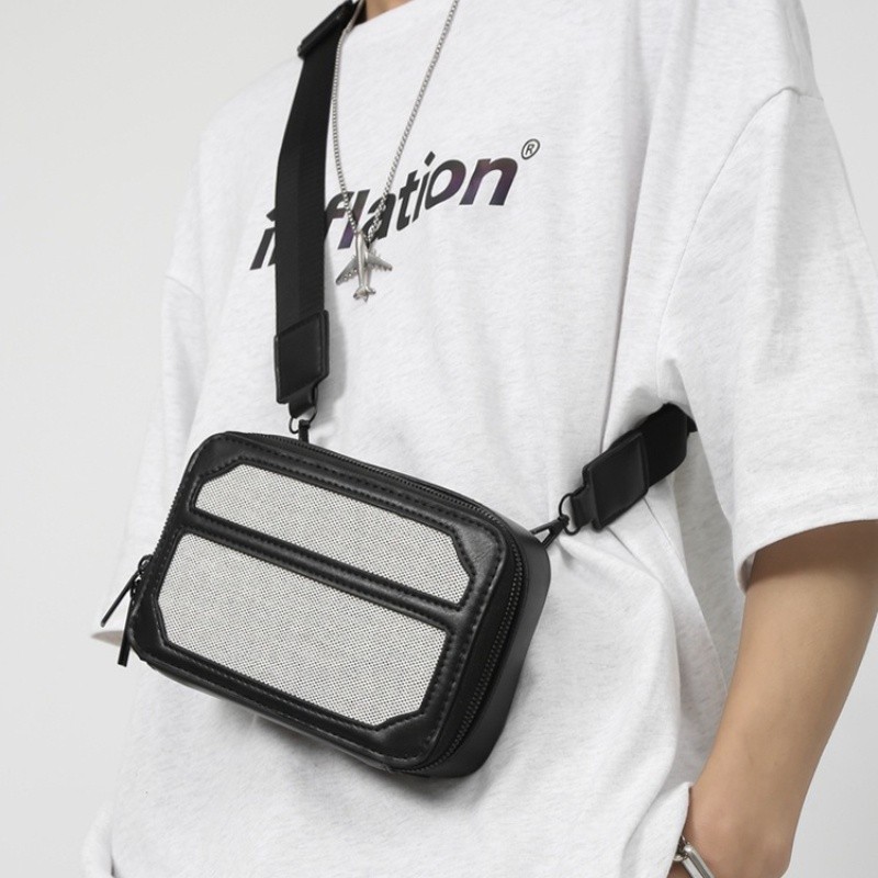 FE2 Ulzzang Thời Trang Hàn Quốc Da Pu Nam Sling & Đeo Vai & Túi Đeo Ngang & Hộp