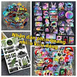 Bộ Tem Dán JDM 40 Miếng Decal Anime Phản Quang Chống Nước, Dùng Cho Xe Máy, Laptop, Tăng Cường Phong Cách