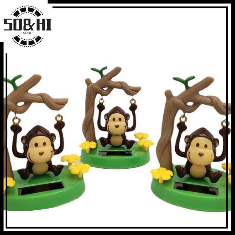[SD & HI] Đồ trang trí năng lượng mặt trời Búp bê Bobblehead Swing Monkey Gift Kids Đồ dùng ô tô nội