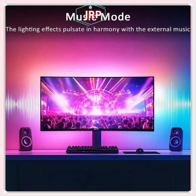 JRP LED Sync RGB LED Strip Lights cho màn hình 24-34 Inch USB-Powered Balight Piup Đèn khí quyển cho