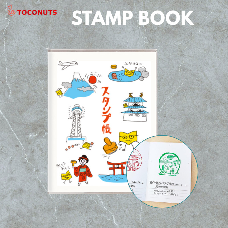 TOCONUTS Traveling Stamp Book White Background B6 Size with Vinyl Cover STM-08B