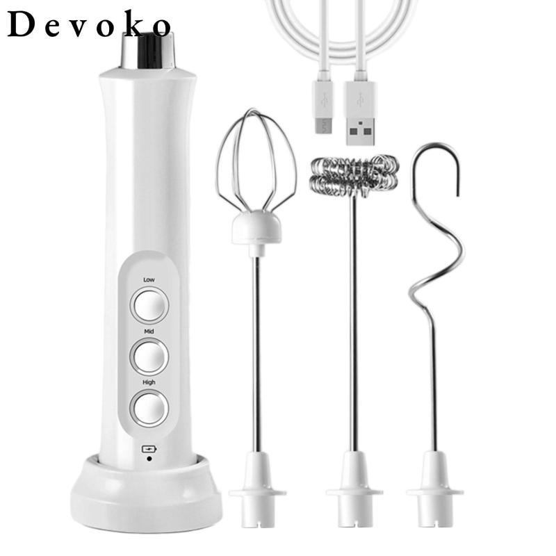 Máy tạo bọt sữa gia dụng có thể sạc lại Thiết thực cho cà phê Sôcôla nóng tại nhà