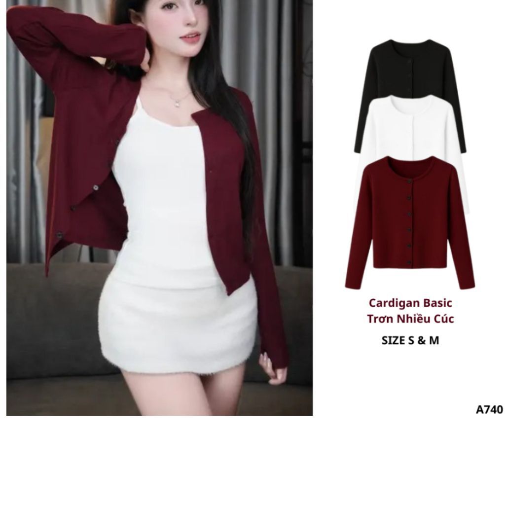 [MỞ BÁN] Áo Khoác Cardigan Nữ Dáng Dài Có Cúc Basic Thanh Lịch_A740 -Fashion 73 -Fashion 73