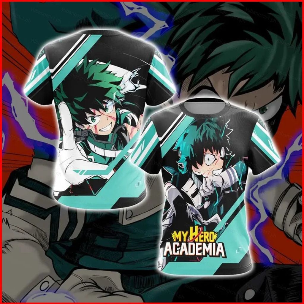 Áo Thun Cosplay Midoriya Izuku My Hero Academia - Vải, Hình In Toàn Bộ, Tay Ngắn