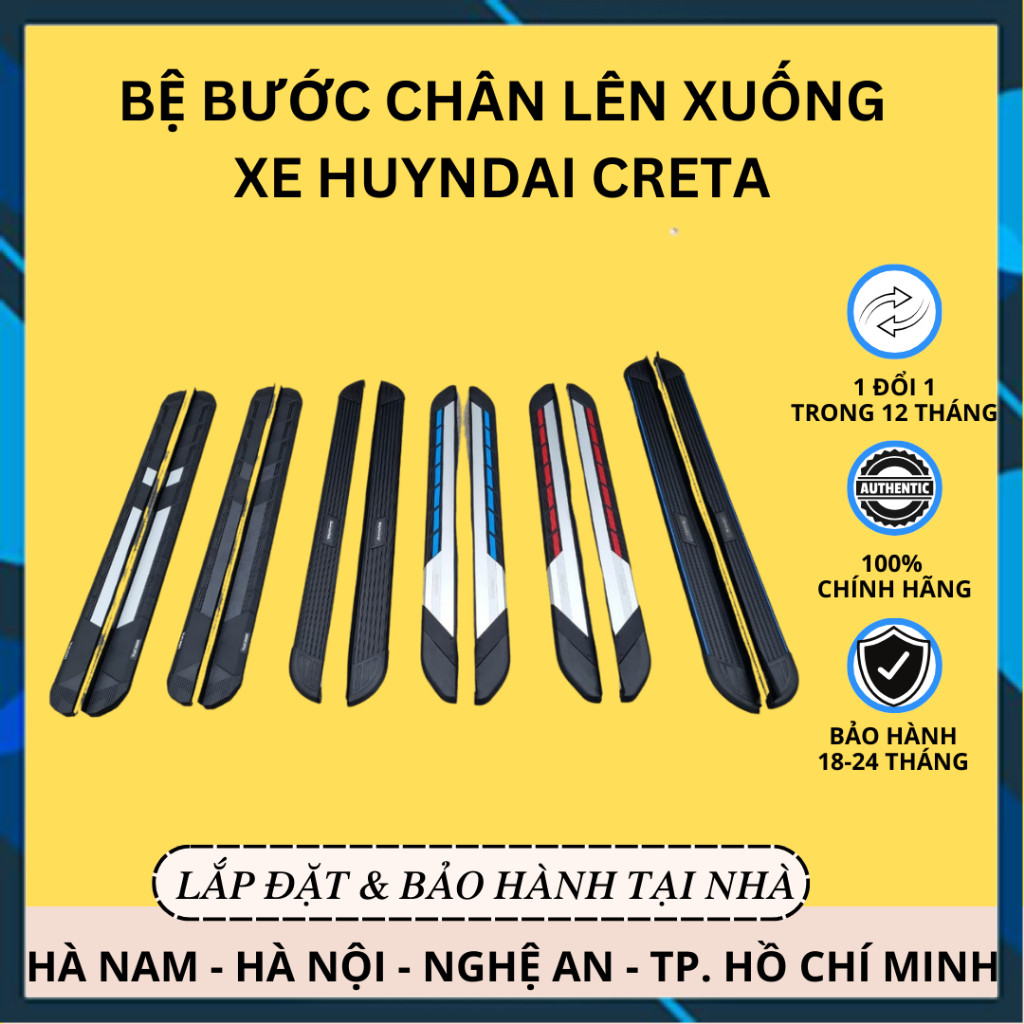 [Hàng mới về] Bệ Bước Chân Lên Xuống Xe HUYNDAI CRETA | Khắc Tên Laser Theo Yêu Cầu | Bậc Dẫm Chân C