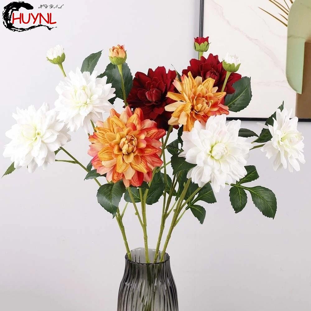 RENDZ Nhân Tạo Hoa Dahlia, Cảm Ứng Thật Handmade Mô Phỏng Lớn Dahlia, Đạo Cụ Chụp Ảnh Thực Tế Cây 76