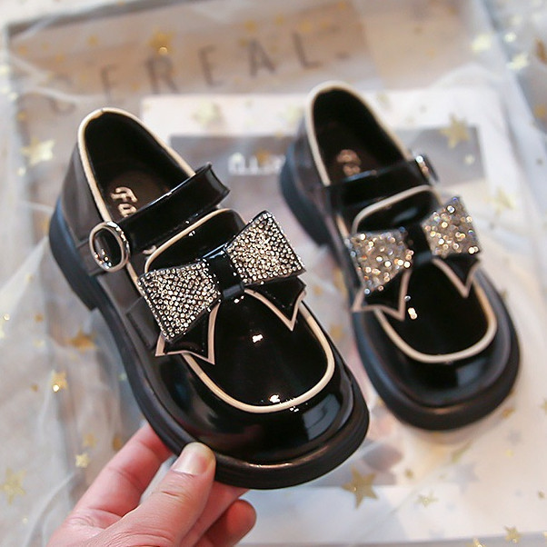 3-10Years Phong Cách Hàn Quốc Kasut Raya Ruy Băng Manik Đám Cưới Thời Trang Công Chúa Biểu Diễn Cho 