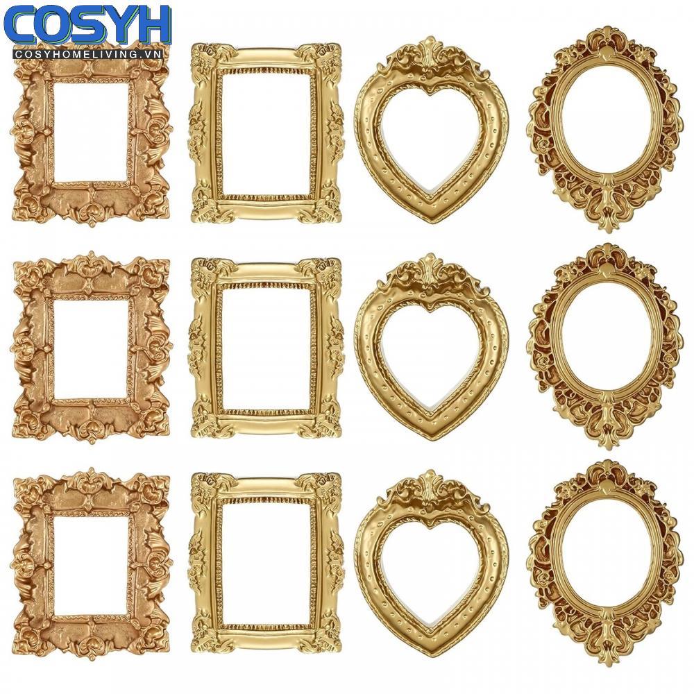 <cosyh>Pocket Size Gold Picture Frames 12 Pack with 4 Designs for Creative Arrangements