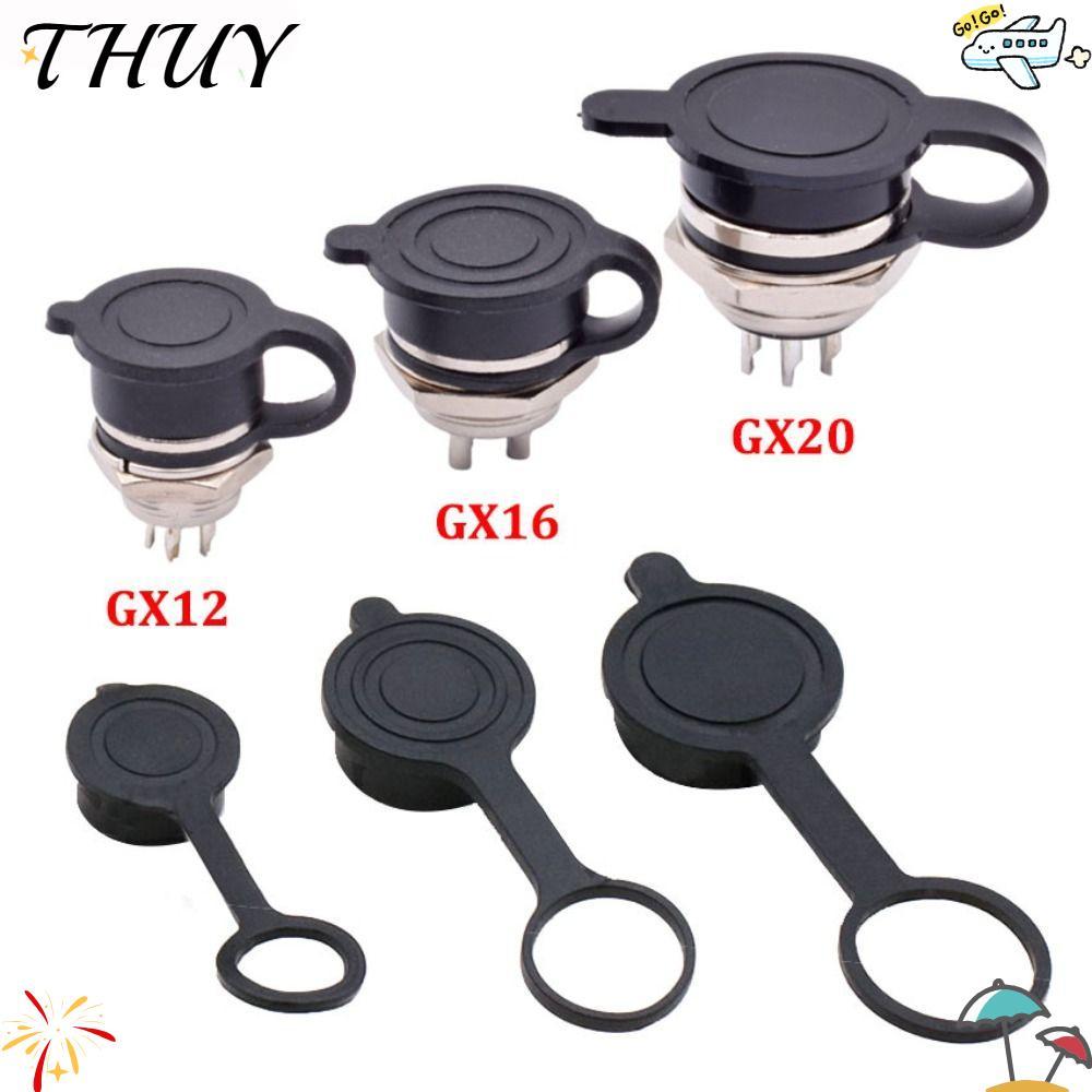 Vỏ ổ cắm tròn hàng không THUY, Vỏ đầu nối cáp hàn cao su nhẹ GX12 GX16 GX20 chống nước GX12 GX16 GX2