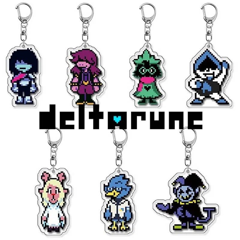 Móc khóa Deltarune Kris Ralsei Susie Lancer Berdly Jevil game Acrylic Mica trang trí balo cặp sách p