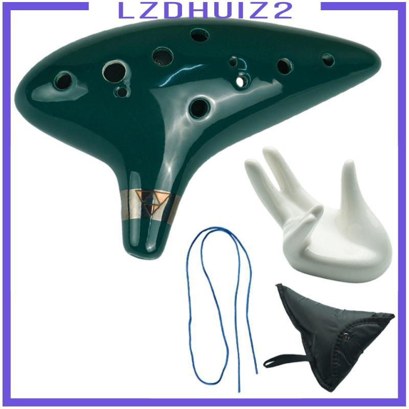 Ocarina Ceramic 12 Lỗ Mini Nhạc Cụ Mellow Tone Có Dây Đeo Và Túi Dành Cho Trẻ Tập Đi Lớp Âm Nhạc