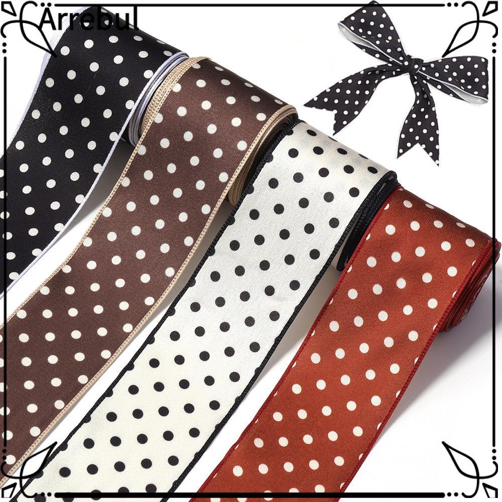 ARREBUL Chấm Bi Ruy Băng, Chấm Bi In Hình Polyester Ruy Băng, Trang Trí 3 Sân Chiều Rộng 40 Mm DIY R
