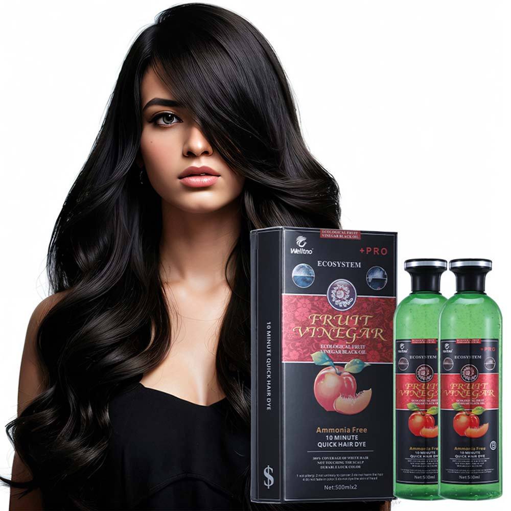 Fruit Vinegar Gel Pewarna Rambut Hair Dye Gel Color Natural Black Hair Color 500ml