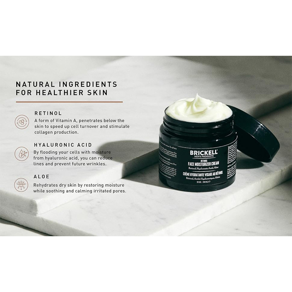 Brickell Retinol Men's Moisturizing face cream -2 Ounce