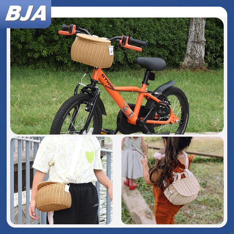 BJA Trẻ Em Xe Đạp Giỏ Nhựa Dệt Xe Đạp Giỏ Trẻ Em Xe Đạp Giỏ Lau BJA