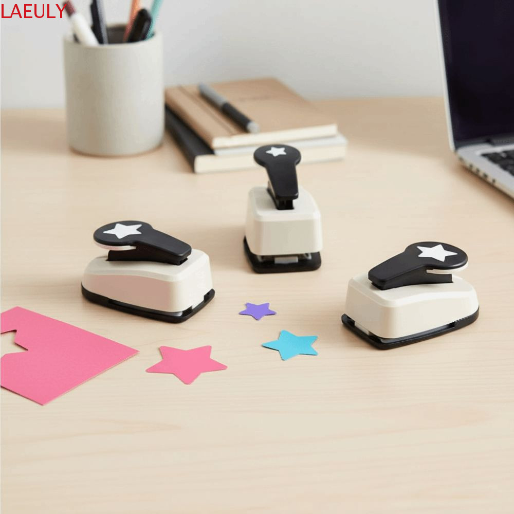 LAEULY Scrapbooking Punches Maker, Arts Crafts 9 / 16 / 25mm Craft Hole Puncher, Color Heart Punch D
