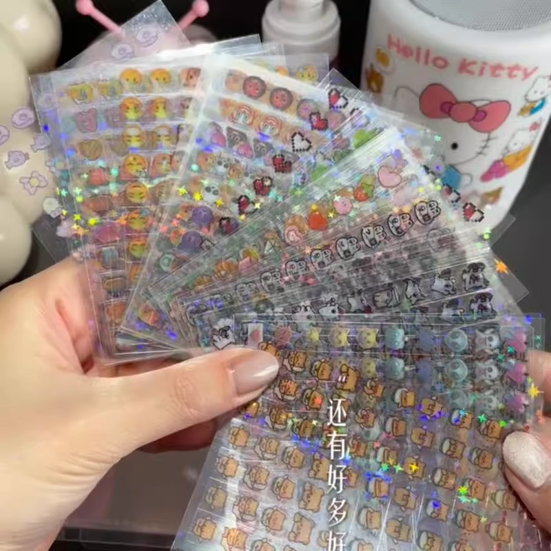 Mini Mũi Ga Miếng Dán Cắt Phim Miếng Dán 4800 Miếng Goo Thẻ Chất Liệu Trang Trí Họa Tiết Nhỏ Bé Gái 