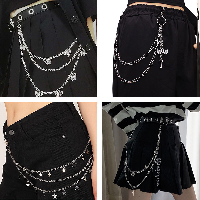 thắt lưng y2k quần hiphop y2k y2k outfit Ya Văn Hóa Punk jk Quần Jean Thắt Lưng Dây Xích Phụ Kiện y2