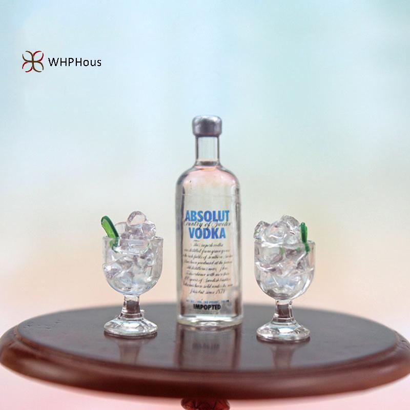 < WHPHous-t > 3pc Nhà Búp Bê Mini Nhựa Vodka Bộ Thủy Tinh Mô Phỏng Đồ Chơi Mô Hình Đồ Chơi Đẹp