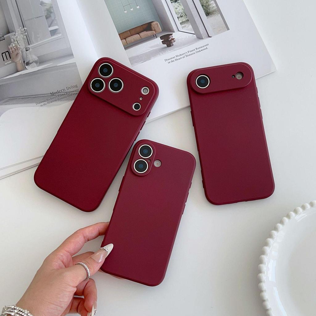 Ốp Lưng Màu Đỏ Rượu Cho IP iPhone 18 17 7 8 14 15 16 Plus X XR XS Max 11 12 13 14 15 16 Pro Max 11pr