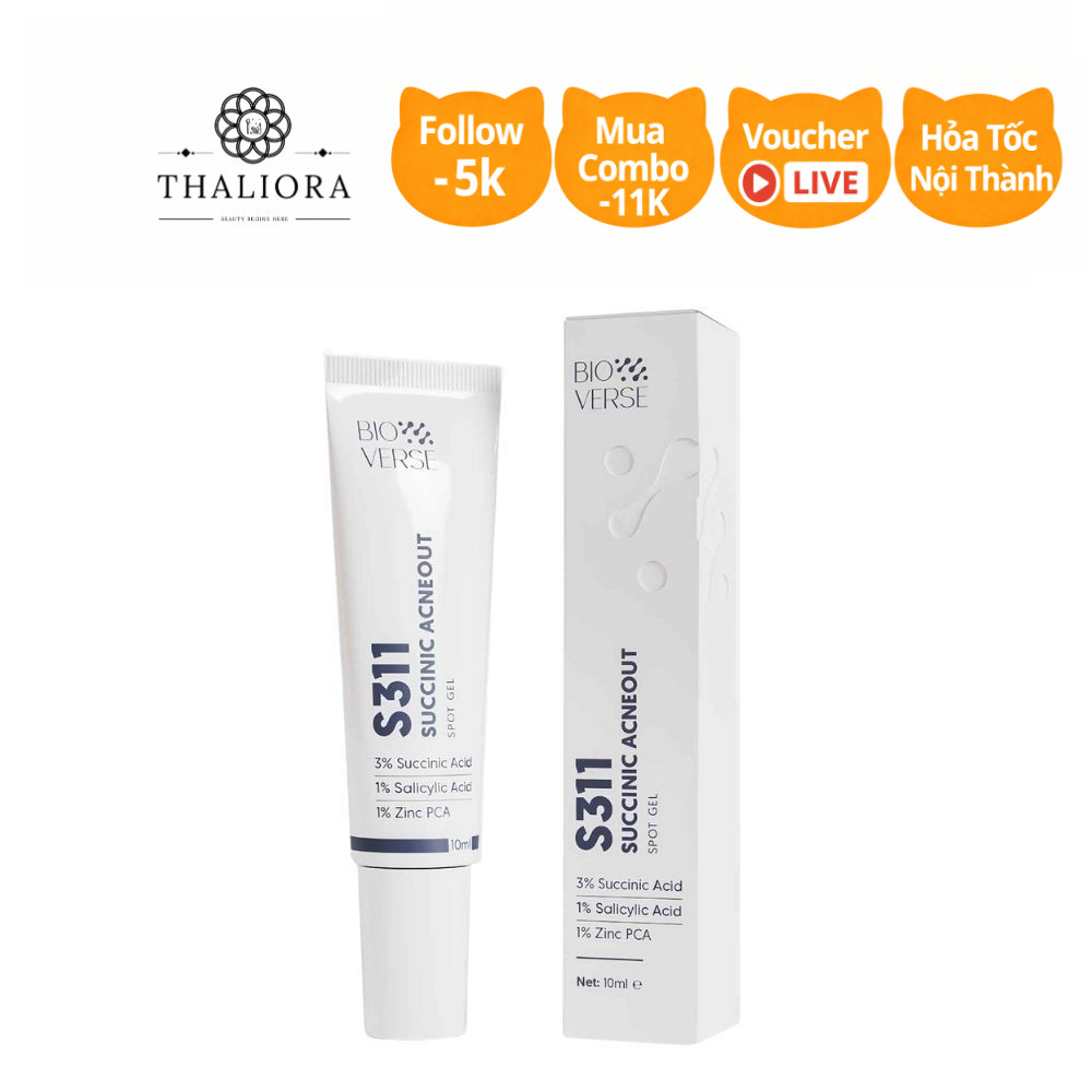 Gel chấm mụn Bioverse S311 Succinic Acneout hỗ trợ giảm mụn và se cồi mụn