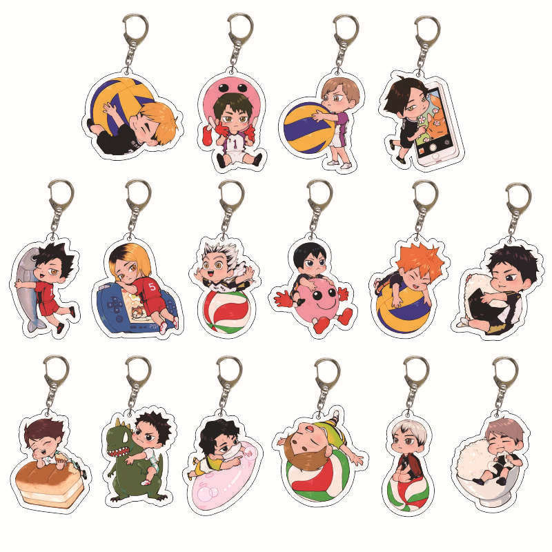 Haikyuu Keychain Kageyama tobio Hinata Shouyou Kozume Kenma Nishinoya Yuu Acrylic pendant decoration